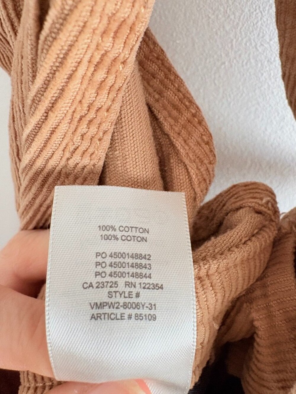 Aritzia Sunday Best Overheard Corduroy Overalls Camel Tan Size Medium - Picture 5 of 5